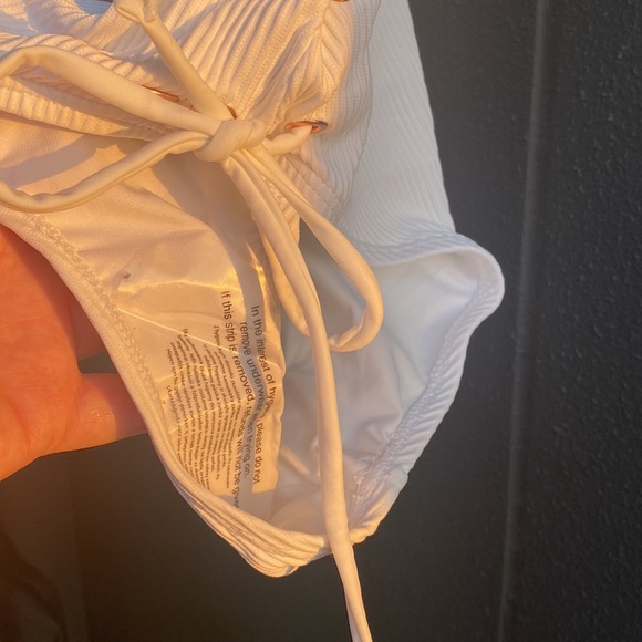 White swimsuit F&F size 14 side rope tie gold detailing cup support low back NWT - Picture 3 of 5